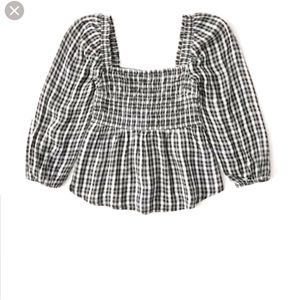 A&F 3/4 Sleeve Smocked Top